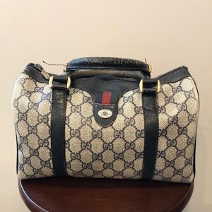 Vintage Gucci Handbag- Navy Colour with Web
